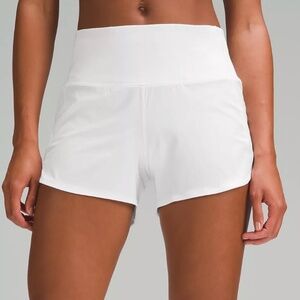 White Lululemon Speed Up Shorts